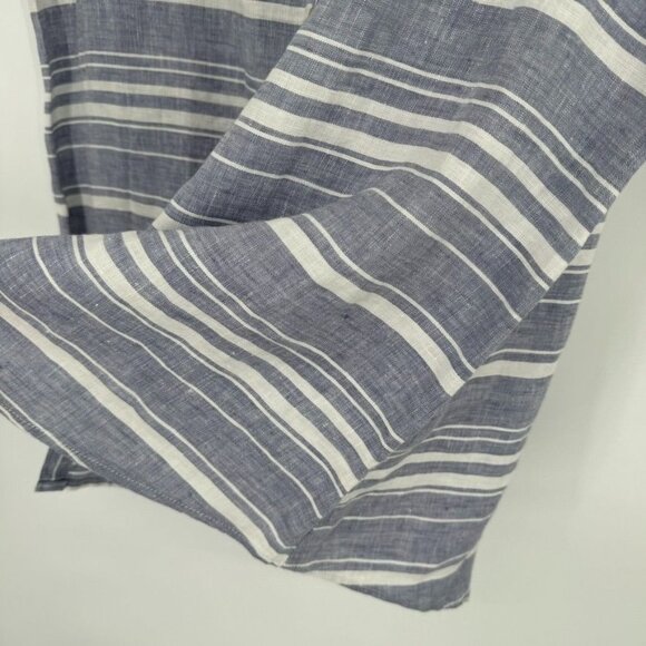 Ellen Tracy Womens Sleeveless Button Down Striped Blouse size XL Blue Linen - Picture 8 of 11